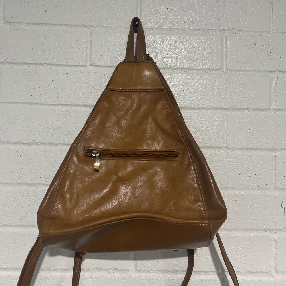 Aurielle Womans Genuine Leather Manmade Trim Mini Backpack Brown Handbag Travel